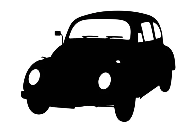 Silueta Retro Coche Vector Sobre Fondo Blanco — Vector de stock