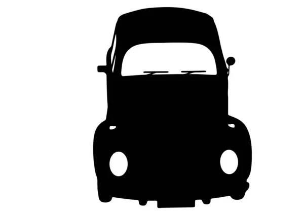 Silhouette Rétro Voiture Vecteur Sur Fond Blanc — Image vectorielle