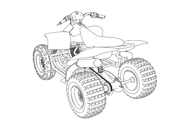 Vector Dibujo Cuádruple Sobre Fondo Blanco — Archivo Imágenes Vectoriales