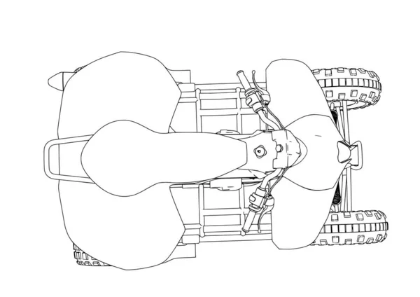 Вектор Квадроцикла Белом Фоне — стоковый вектор