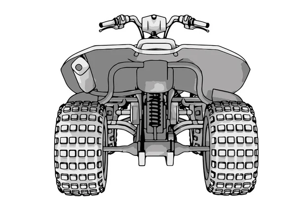 Quad Vélo Dessin Vtt Sur Fond Blanc — Image vectorielle