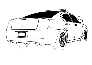 Polis arabası çizim vektörü