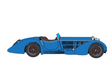 mavi retro vektör arabası