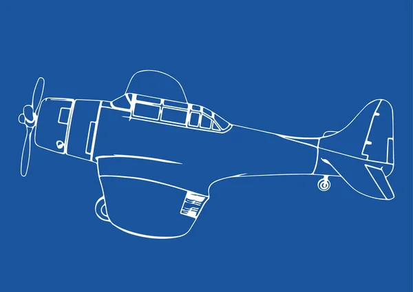 Dibujo Aviones Militares Sobre Vector Fondo Azul — Archivo Imágenes Vectoriales