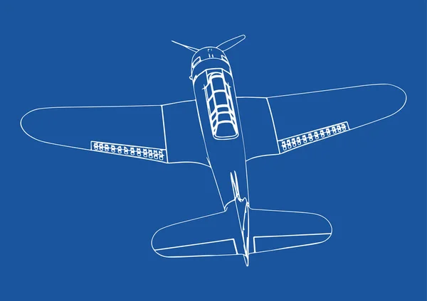 Dibujo Aviones Militares Sobre Vector Fondo Azul — Archivo Imágenes Vectoriales