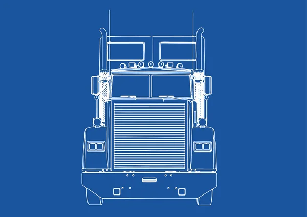 Truck Drawing Blue Background Vector — Stock Vector