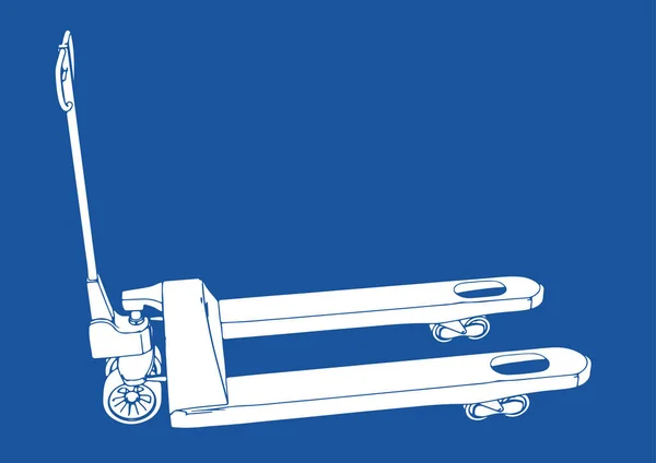 Silueta Paleta Kamion Modrém Pozadí Vektor — Stockový vektor
