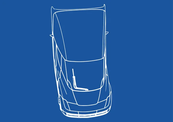 Tekening Moderne Truck Blauwe Achtergrond Vector — Stockvector