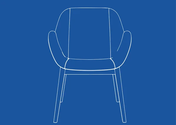 Dessin Une Chaise Sur Fond Bleu Vecteur — Image vectorielle