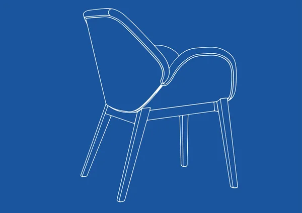 Drawing Chair Blue Background Vector — Stock Vector
