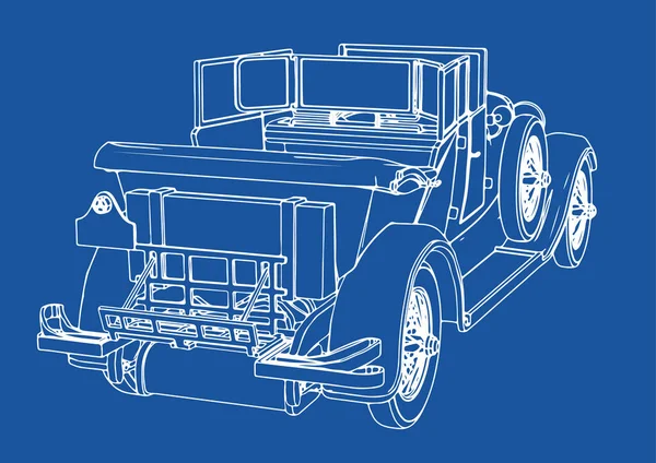 Вектор Рисования Старых Автомобилей — стоковый вектор