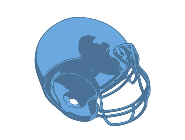 Blue American Football Helmet Vector — Stock Vector