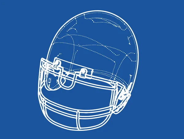 American Football Helm Zeichnung Vektor — Stockvektor