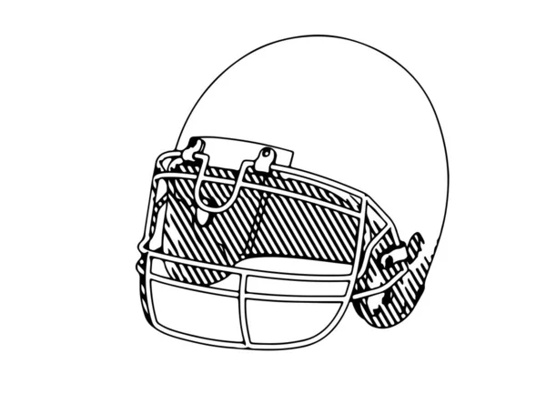 带有孵化器的美式足球头盔草图 — 图库矢量图片