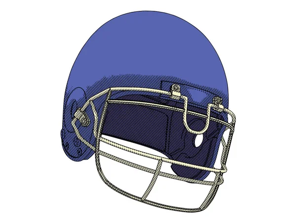 Azul Americano Casco Fútbol Vector Aislado — Vector de stock