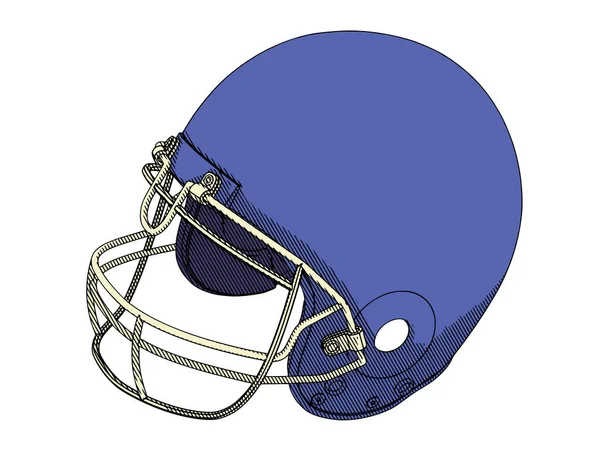 蓝色美式足球头盔病媒隔离 — 图库矢量图片