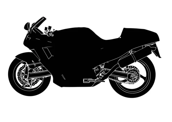 Silueta Deporte Moto Vector — Vector de stock