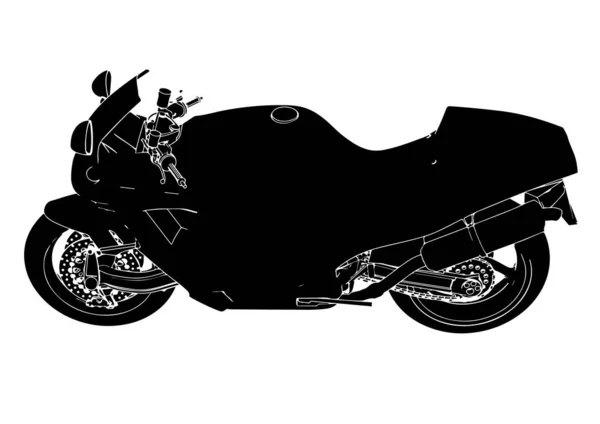 Silhouette Sport Motorcycle Vector — Stock Vector
