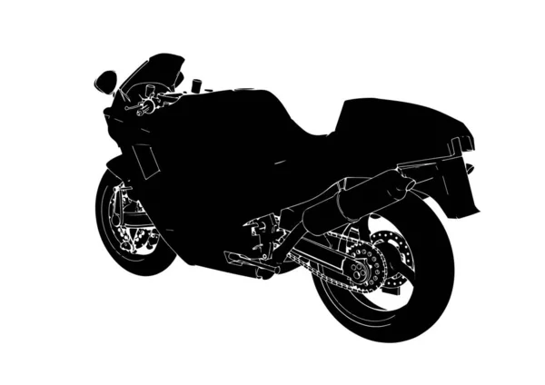 Siluet Spor Motosiklet Vektörü — Stok Vektör