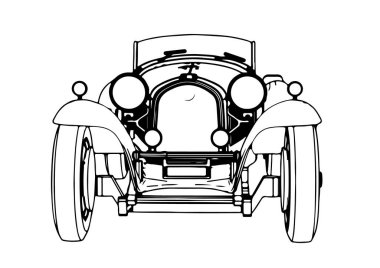 Klasik bir spor araba vektörünün çizimi