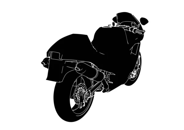 Silhouet Sport Motorfiets Vector — Stockvector