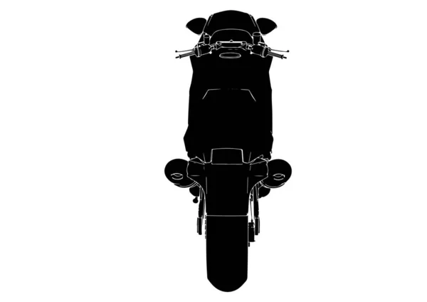 Silhouet Sport Motorfiets Vector — Stockvector