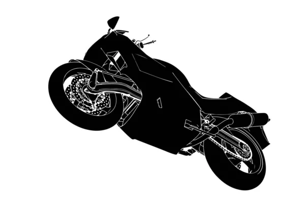 Silhouette Sport Motorcycle Vector — Stock Vector