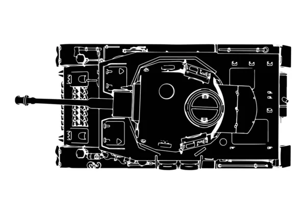 シルエット軍用装備タンクベクトル — ストックベクタ