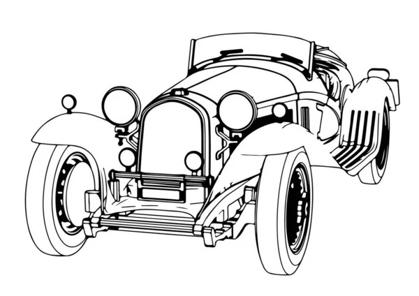 Szkic Vintage Sportowy Samochód Wektor — Wektor stockowy