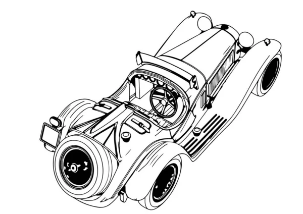 고전적 스포츠카 스케치 — 스톡 벡터