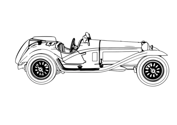 Ескіз Вінтажного Спортивного Автомобіля Вектор — стоковий вектор