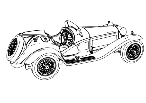 老式跑车矢量草图 — 图库矢量图片