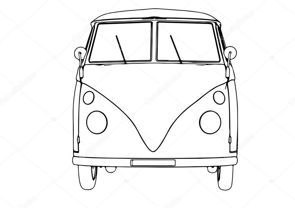 sketch bus for travel vector
