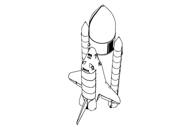 Schizzo Del Vettore Veicolo Spaziale — Vettoriale Stock