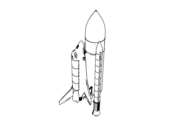 Schizzo Del Vettore Veicolo Spaziale — Vettoriale Stock