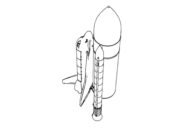 Sketch Spacecraft Vector — Stock Vector