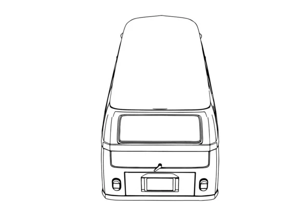 Эскиз Автобуса Вектора Путешествия — стоковый вектор