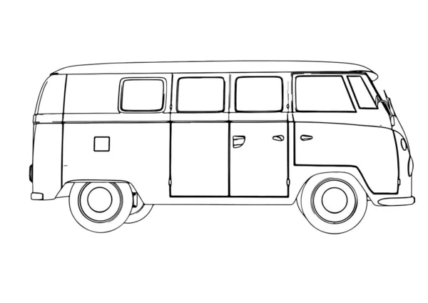 Sketsa Bus Untuk Vektor Perjalanan - Stok Vektor