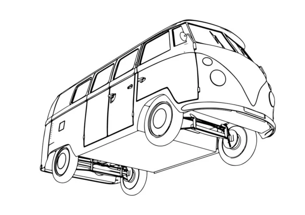 Sketch Bus Para Vector Viaje — Archivo Imágenes Vectoriales