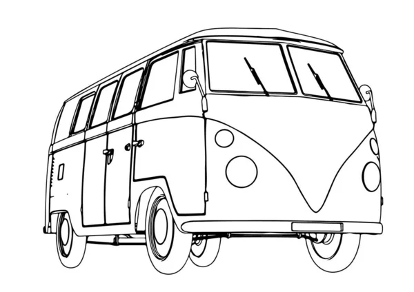 Sketch Bus Travel Vector — Stock Vector