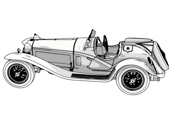Vintage Sport Car Vector White Background — стоковый вектор