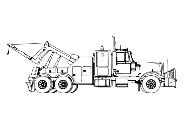 Sketch Road Truck Vector White Background — Stock Vector