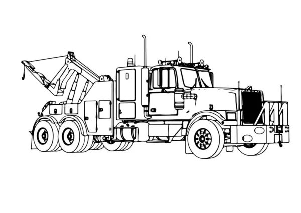 Sketch Road Truck Vector White Background — Stock Vector