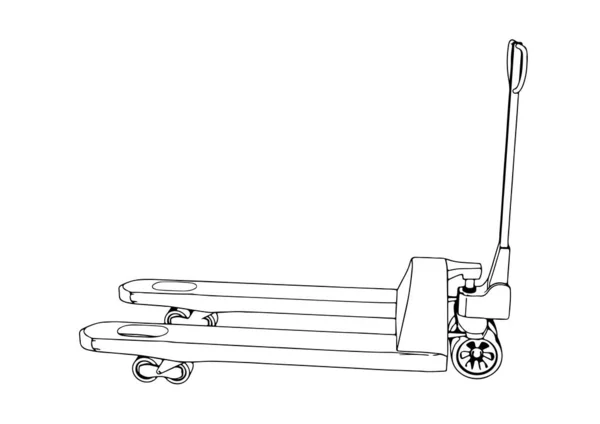 Croquis Vector Transpaleta Sobre Fondo Blanco — Vector de stock