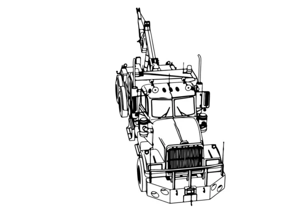 Skiss Pall Lastbil Vektor Vit Bakgrund — Stock vektor