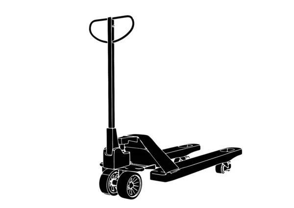 Silhouette Hand Truck Vektor Auf Weißem Hintergrund — Stockvektor