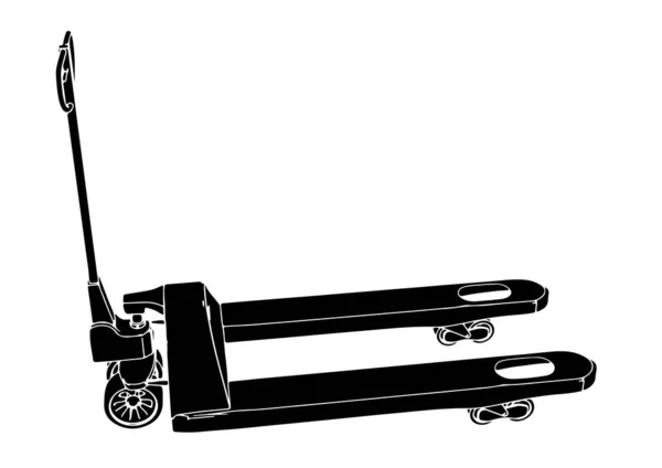 Silhouette Camion Main Vecteur Sur Fond Blanc — Image vectorielle
