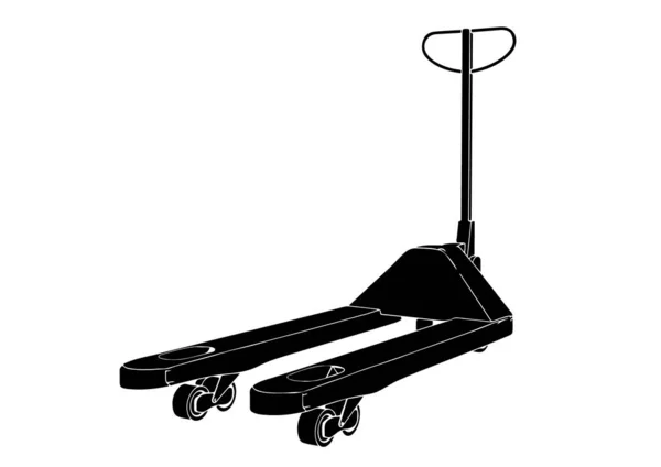 Silhouette Hand Truck Vektor Auf Weißem Hintergrund — Stockvektor