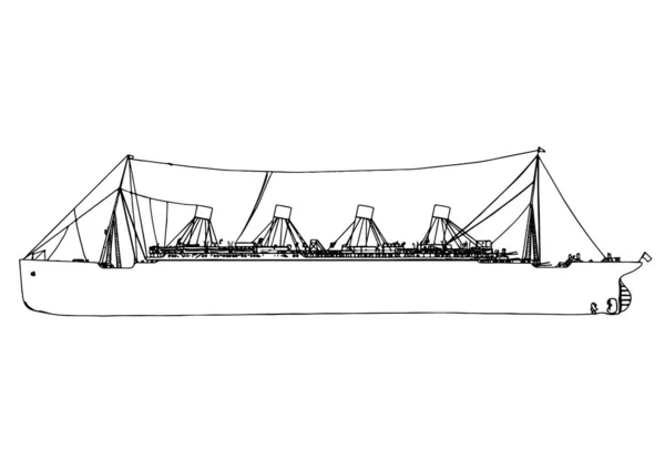 Sketch Ship Titanic Vector — Stock Vector