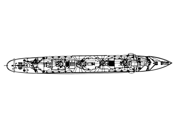 Bosquejo Barco Vector Titánico — Archivo Imágenes Vectoriales